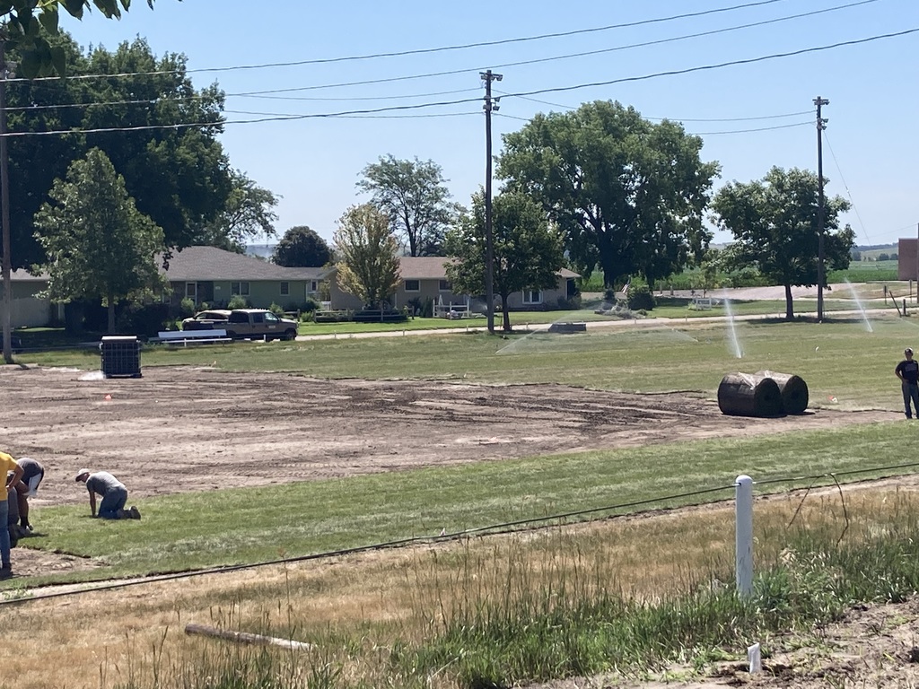 New sod is going on the football field.